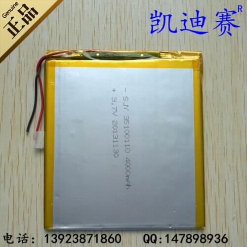 3.7V polymer lithium battery 35100110 4000mAh ultra large capacity DIY domestic Tablet PC Rechargeable Li-ion Cell Rechargeable