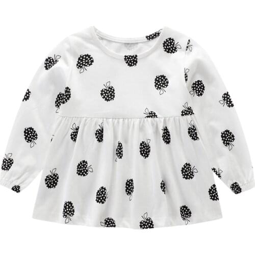 Little Maven Children Brand Baby Girl Clothes Autumn Cotton Long Sleeve Tops Floral Fruit Print T Shirt for Kids 2-7 Years