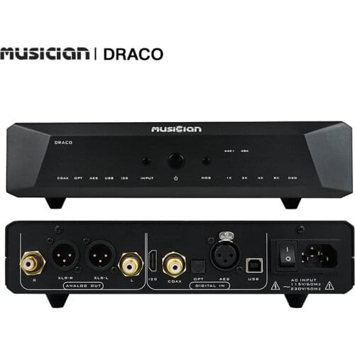 Pre-sale MUSICIAN Draco R2R DAC I2S/Coaxial/Optical/AES Blanced/USB input RCA/XLR balanced output ALTERA CHIP R2R decoder