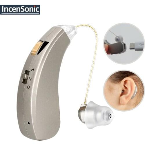 Rechargeable Mini Hearing Aid Audifonos Sound Amplifiers Wireless Ear Aids for Elderly Moderate to Severe Loss Drop Shipping