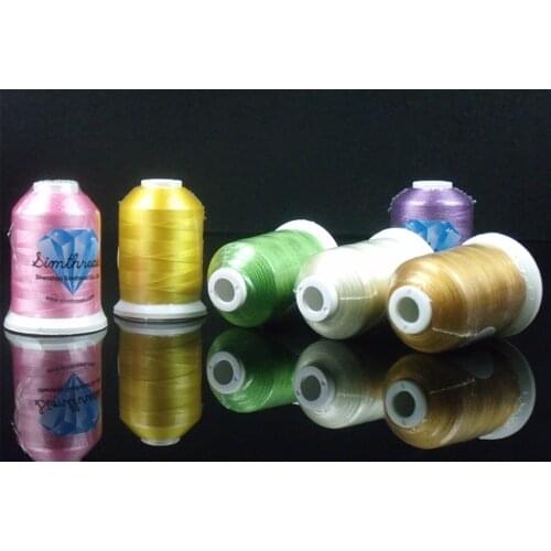 Simthread 120 Colors Computer Machine Embroidery Thread 100% Trilobal Polyester,1000m*120 Assorted Colors,120d/2, Super Luster