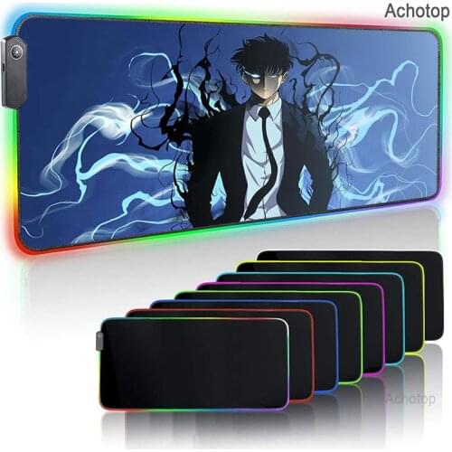 Solo Leveling RGB Large Gaming Mouse Pad Colorful Mouse Mat Keyboard Mat Table Mat Desk Mat For Notebook Laptop Gamer Mousepad