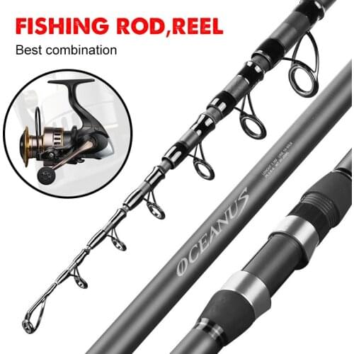 Telescopic Spinning Fishing Rods 2.7M-5.4M Ultra-Light Long Shot Sea Pole Long-Range Throwing Rod, Winter Carp Fishing Reel