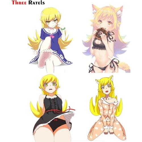 Three Ratels F3 Oshino Shinobu Cute Anime Girl For Monogatari Car Sticker Auto Accessories School Laptop Decal Anti Scratch Film