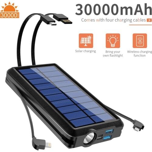 Outdoor Camping Light Self-Propelled Solar Wireless Charging Pad Portable Cellphone Charging Battery