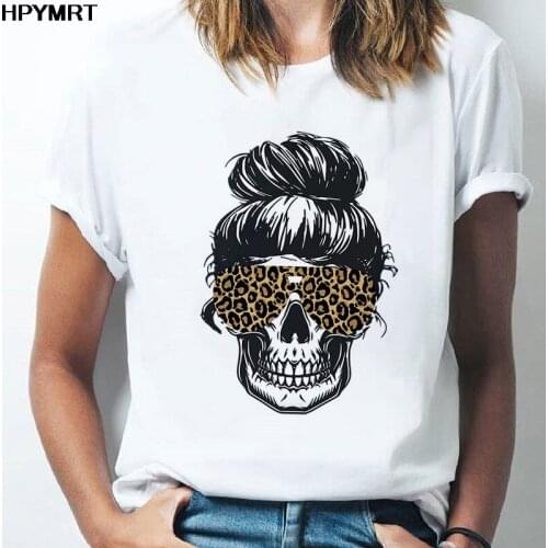 Summer Woman T Shirts Oversize Fun Graphics Skeleton Print Tshirt Female Short sleeve T-Shirts Streetwear Tops Harajuku Vintage