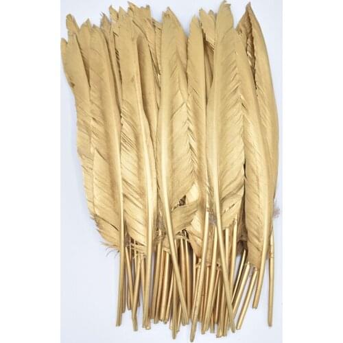 Gold Silver Goose Feathers Craft Duck Turkey Feathers for Crafts DIY Feather Decor wedding accessories plume decoration Craft