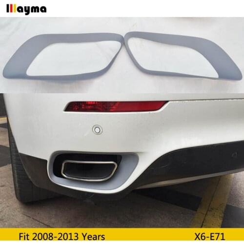PP Muffler Pipe decorative frame For BMW X6 35i xDrive 2008-2013 year E71 tail PP base coat muffler frame 1 pair