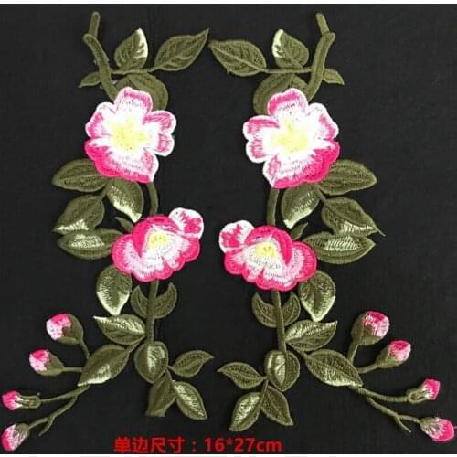 2 pairs Flower Embroidered Applique patches for clothes parches termoadhesivos para ropa apliques de roupa