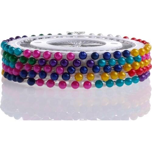 200Pcs/set Dressmaking Sewing Pin Straight Pins Round Head Color Pearl Corsage