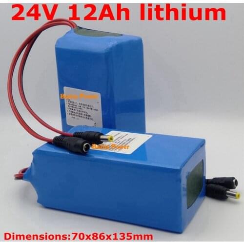24v 12ah lithium battery electric bike battery with BMS 250w 350w battery pack for wheelchair motor electric power +2A charger