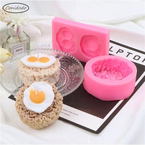 3D Stereo Instant Noodles Silicone Mould Resin Art Craft Fondant Cake Decorating Home DIY Eggs Ornaments Soap Mold 1 Set