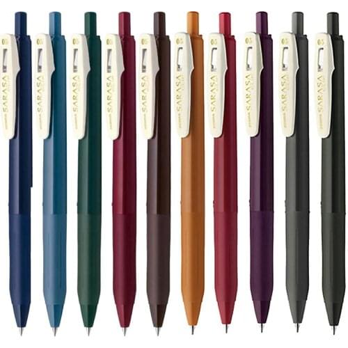 5pcs/set Zebra Retro Color Gel Pen 0.5mm Limited Edition Vintage Neutral Pen Press Journal supplies