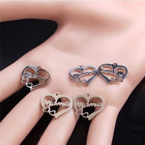 5PCS Pendants Diy Jewellery Stainless Steel Wholesale Earrings/Bracelets/Pendants Jewellery colgantes acero inoxiable NXS05