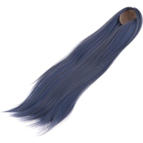56cm 1/3 BJD Uncle Doll Wig Long Straight Uncles Hair Wigs Dark Blue