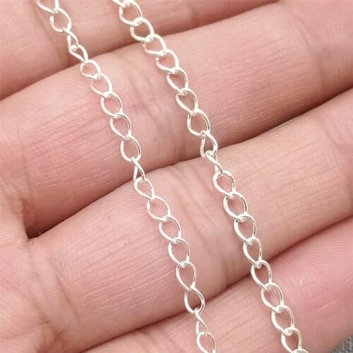925 Sterling Silver Unfinished Curb Chain for Extension Chain Extender
