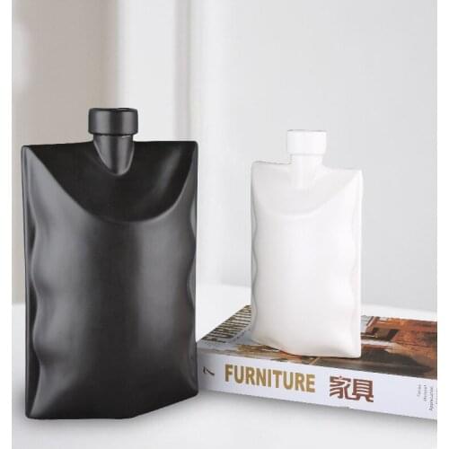 Abstract Ceramic Vase Home Decoration Accessories White Vegetarian Flower Pot Art Vases Living Room Flower Arrangement Container