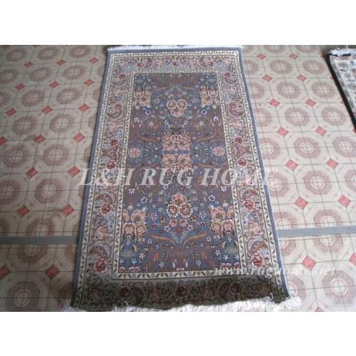 Free shipping 3'X5' 160 Line Persian carpet, Hand knotted persian rug, wool and silk, mixed dyed yarns