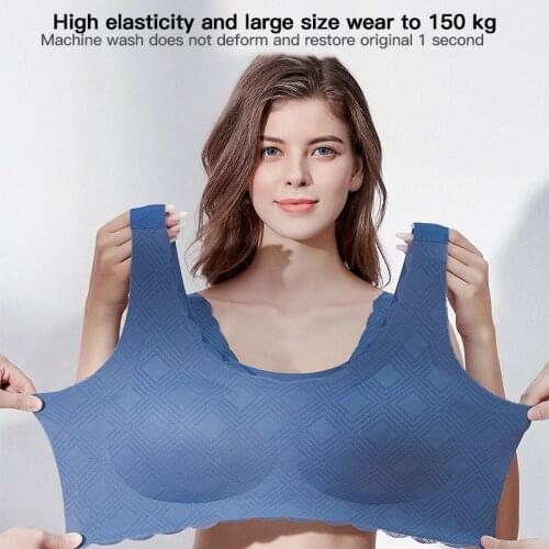 Seamless Bra Plus Size Ice Silk Brassieres Womens Underwear Summer Intimates Thin Vest Femme Soft Comfortable Lingerie