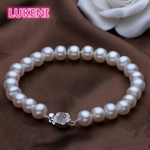 High quality real natural pearl bracelets for women Fashion 925 Sterling silver bracelet Free shipping