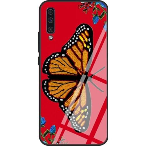 Butterfly Case For Samsung A72 A71 A51 A31 A40 A50 A70 A20e A21S A12 A32 A52 Tempered Glass Cover