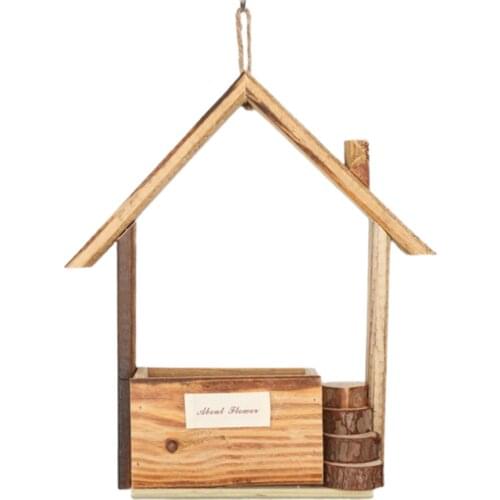 Flower Basket Wall Hanging Flowerpot Humanity Design High Quality 29*23*20cm Wood Windowsill Kitchen Balcony Garden Decorate Pot