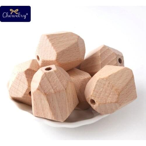 20pcs/lot Wooden Beads Can Chew Unfinished Wooden Rodent DIY Nursing Necklace Bracelet Baby Teething Shower Gifts Children Goods