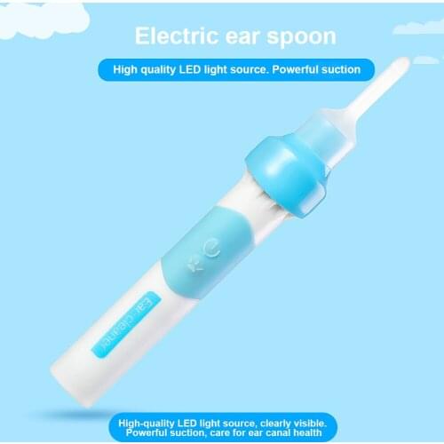 Electric Ear Pick Set Curette With Replacement Head Battery Power LED Earwax Removal Ear Cleaner Kit EK-New