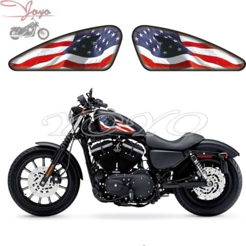 USA Flag American Logo Graphics Fuel Tank Decals Stickers For Sportster XL 883 1200 X/V/R/N/L/C Iron Forty Eight Seventy Two