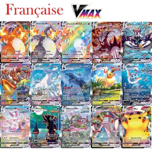 French Version Pokemons V Max Cards Game TAG TEAM VMAX GX Battle Carte Trading Children Toy