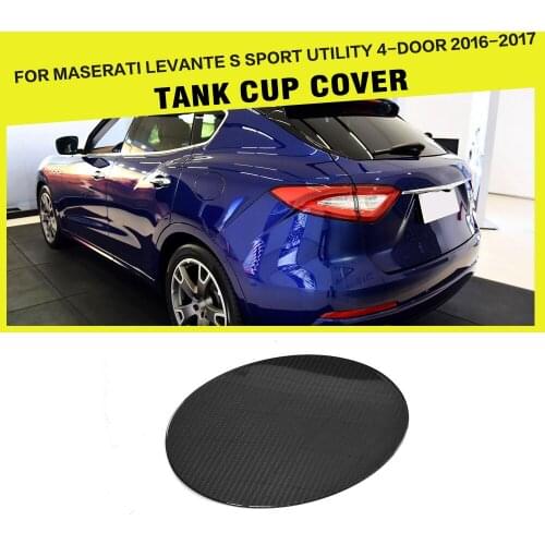 Carbon Fiber Car Exterior Oil Gas Fuel Tank Cap Cover Trim for Maserati Levante S Sport Utility 4-Door 2016 - 2019