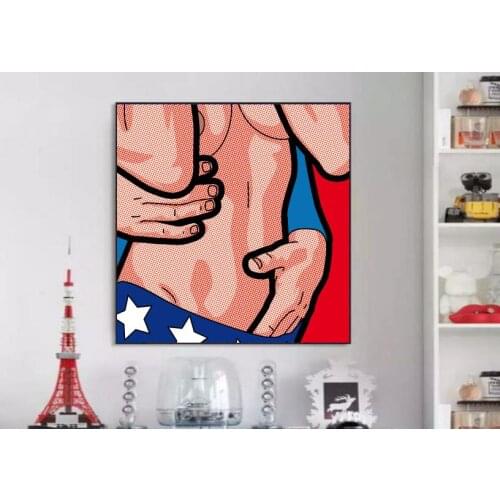 The Secret Life of Heroes Acrylic Painting Funny Cartoon on Canvas Oil Painting On Canvas For Kids Bedroom Wall Decoration