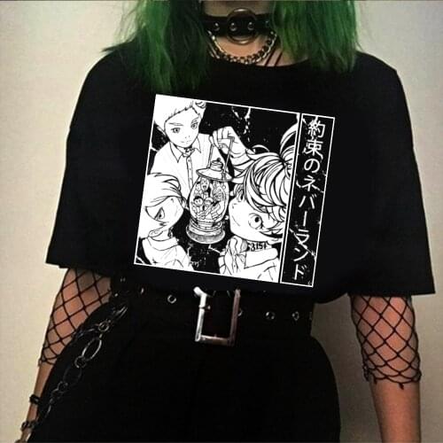 2021 Janpanese Anime The Promised Neverland Emma Norman Ray Printed Short Sleeve T-shirt Tops Unisex