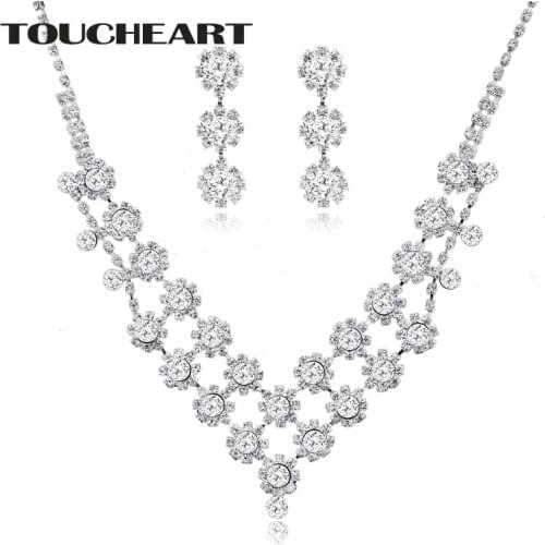 TOUCHEART New Alloy Jewelry Sets Silver Plated Pendant Necklace Earrings Holder Jewelry Sets For Women Statement Sets SET170012