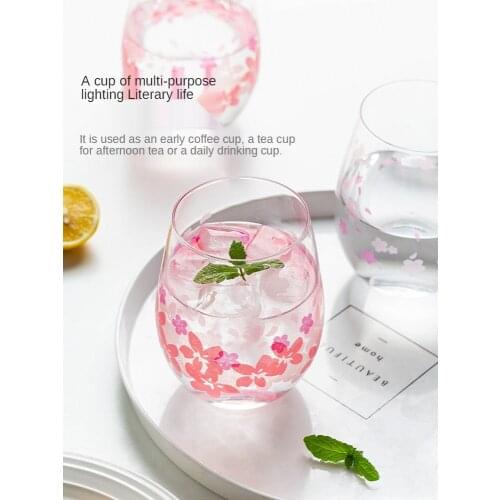 Creative and fresh cherry color glass cup cup cute girl glass egg cup home cute water bottle