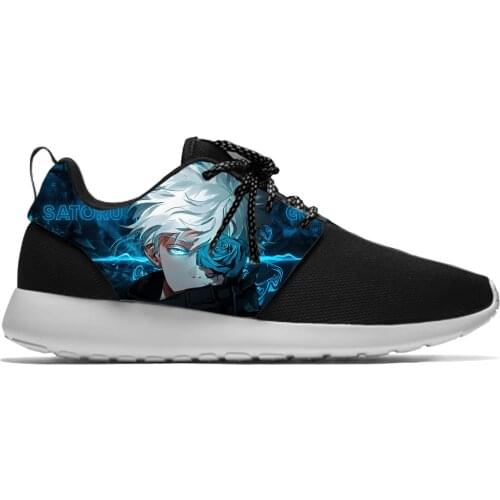 Japanese Anime Manga Jujutsu Kaisen Gojo Satoru Sport Running Shoes Casual Breathable Lightweight 3D Print Men Women Sneakers