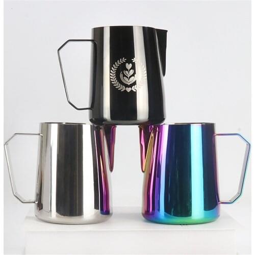 600ml Milk Frother Pitcher 304 Stainless Steel Milk Jug Espresso Cup Latte Milk Coffee Creamer Milk Frother Jug Pitcher 600ml