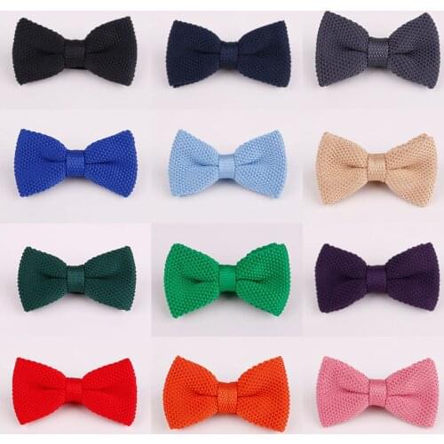 Linbaiway Hot Knit Bowtie for Mens Business Solid Double Layer Knitted Bowtie Women Cravat Bow Tie gravata borboleta Custom Logo
