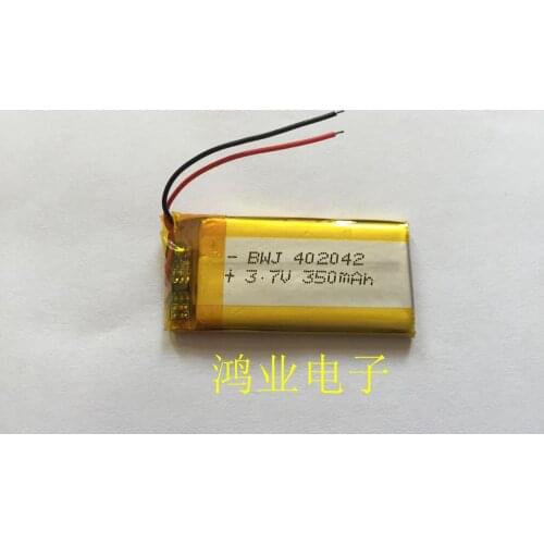 3.7V polymer lithium battery 402040P 402042P 350MAH point reading pen MP3, etc. 382040P Rechargeable Li-ion Cell