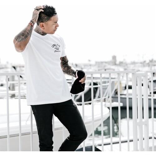 Mens Summer Black White Gray GYM Workout Fitness Cotton T-Shirt Sport Running Basketball Training Athletic Cloth Daily Wear