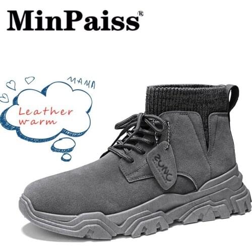 2019 Autumn and Winter New High-top Desert Boots Mens Suede Martin Boots Casual Mens Shoes Thick Bottom