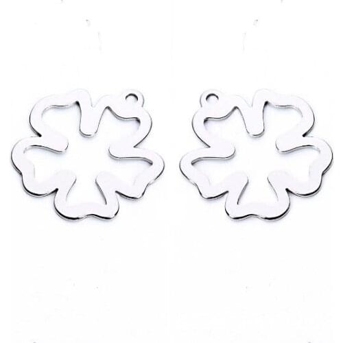 20pcs/lot 18mm flower stainless steel Connector Metal Alloy Pendant For DIY bracelet Jewelry Making fg4a