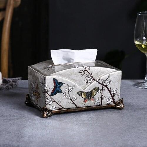 Resin Bathroom Tissue Box Desktop Organizer Holder For Office Home Living Room Bedroom Useful Storage Box Luxury Paper Rack