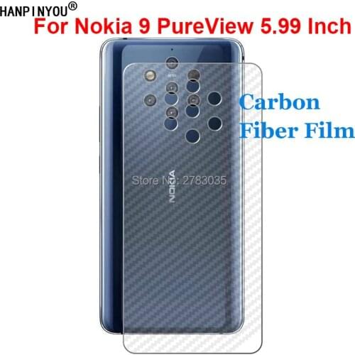 For Nokia 9 PureView 5.99" Durable 3D Anti-fingerprint Transparent Carbon Fiber Back Film Rear Screen Protector