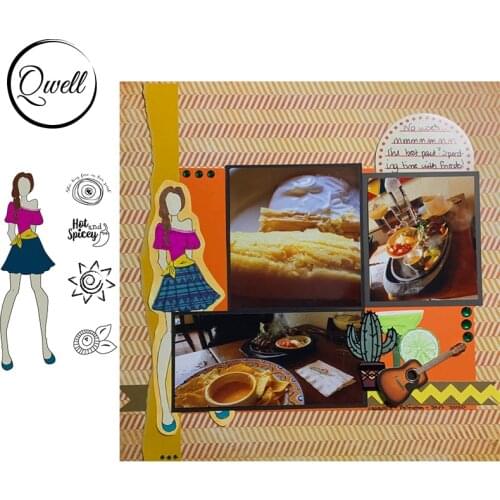 QWELL Clear Stamps Beautiful Short-skirt Girl Sunshine Button Headband for DIY Paper Craft Cards 2021 Hot Sale 6*8 inch