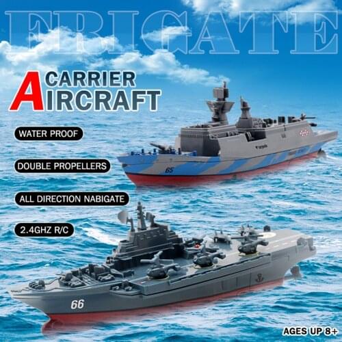 RC Boat Mini Warship 2.4G 4CH Remote Control Challenger Aircraft Carrier High-Speed Ship Electronic Model For Kids Hobby Toys