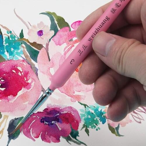 11Pcs Type Hook Line Pen Watercolor Soft Hair Oil Painting Extra Fine Weasel Hair Hand Painted Brush Gouache Acrylic Painting