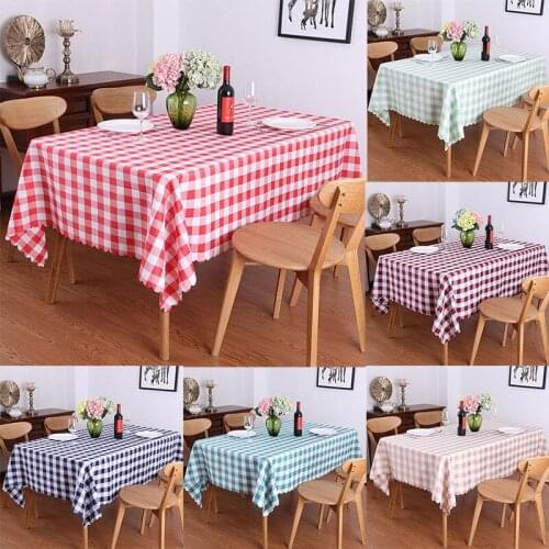 Tablecloth Plaid Red Blue Rectangular Table Cover For Living Room Dinning Coffee Table Cover Bedroom Decor Aesthetic 1.2*1.8m/Pc
