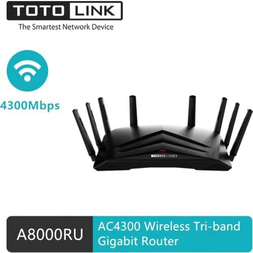 TOTOLINK A8000RU Super High Speed 4300Mbps Tri-Band Gigabit Wireless Router,Support MU-MIMO&Beamforming