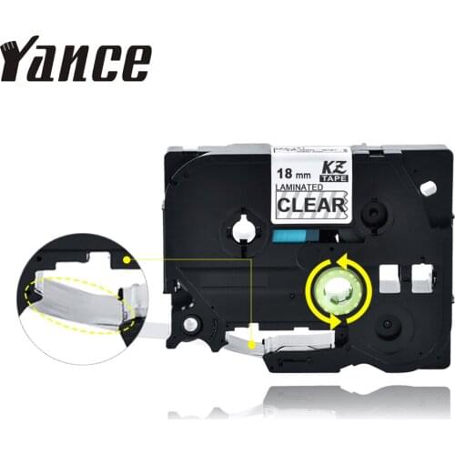 Yance Tze 141 Tz141 Black on clear tze tape Laminated Compatible brother label printer 18mm tze-141 tz-141 tze141 Label Tape